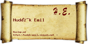 Hudák Emil névjegykártya